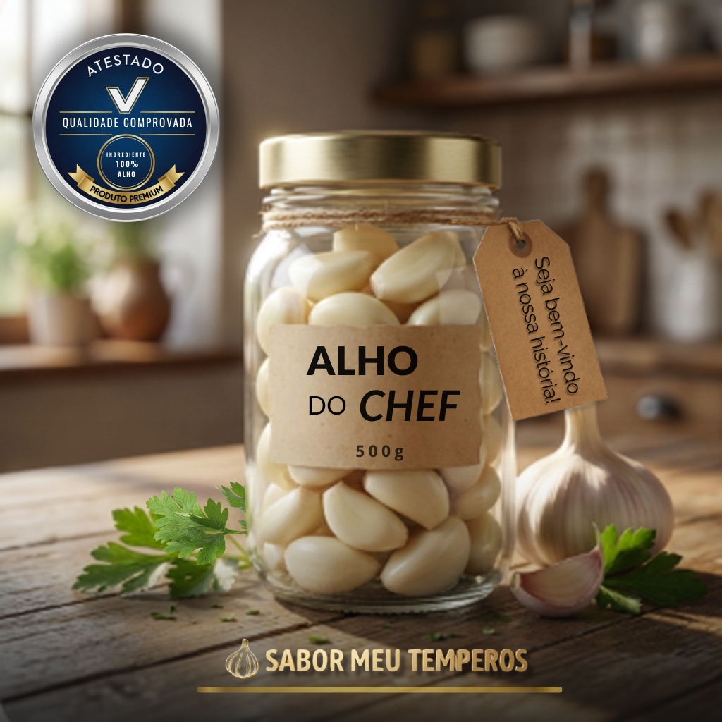 Pote de vidro com Alho do Chef 500g
