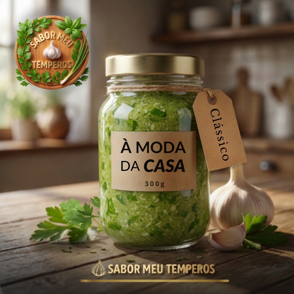 Pote de vidro com À Moda da Casa 300g