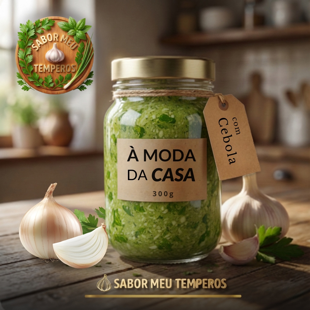 Pote de vidro com À Moda da Casa Cebola 300g